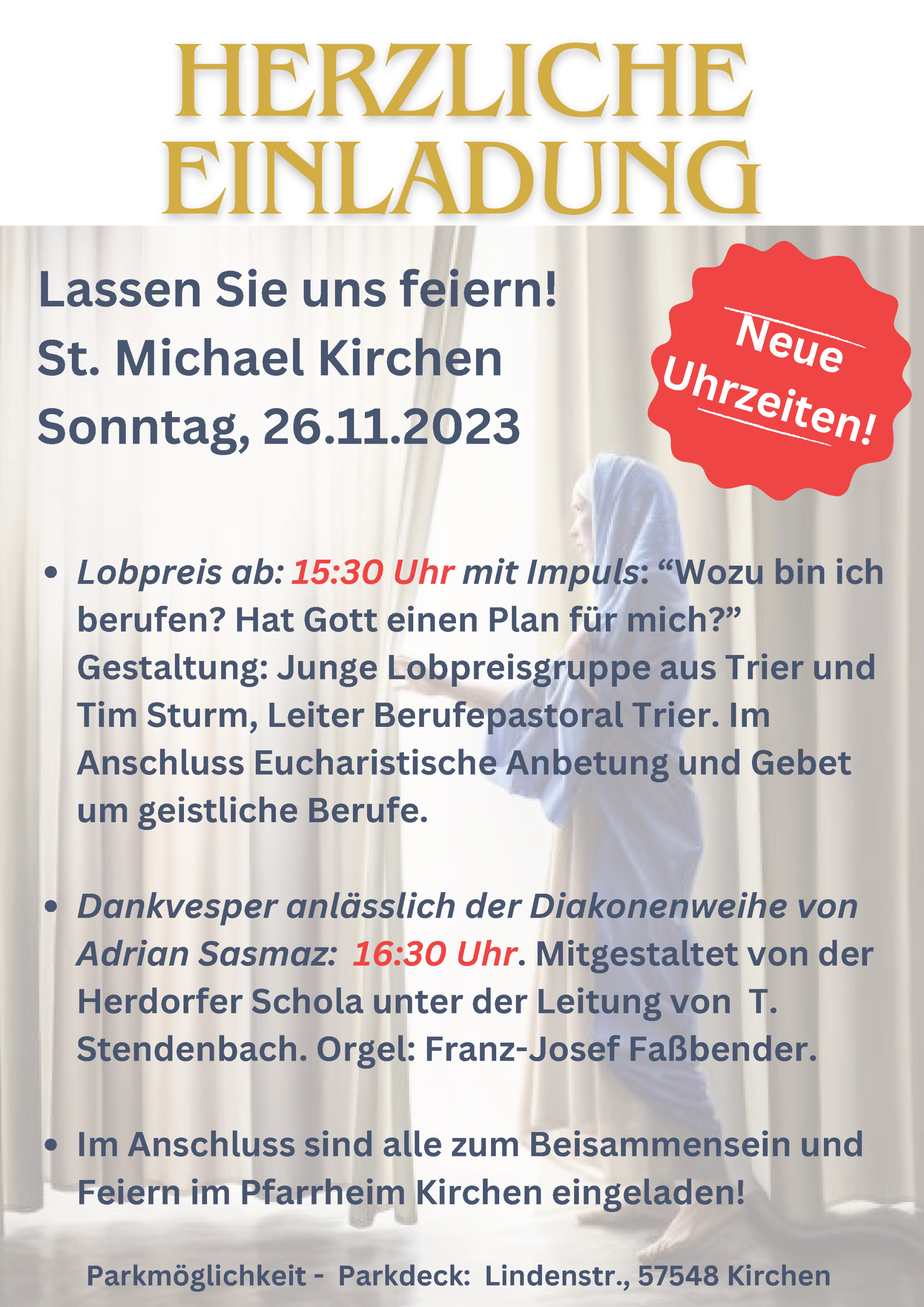 Plakat Lobpreis und Dankesvesper Adrian Sasmaz
