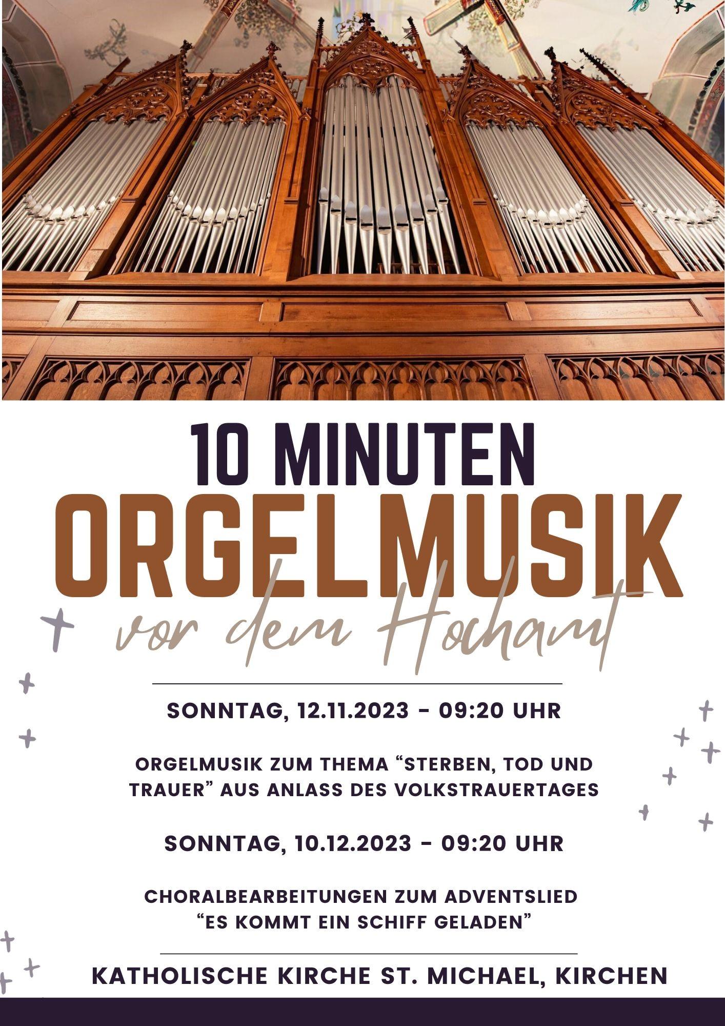 Plakat-Orgelmusik in Kirchen