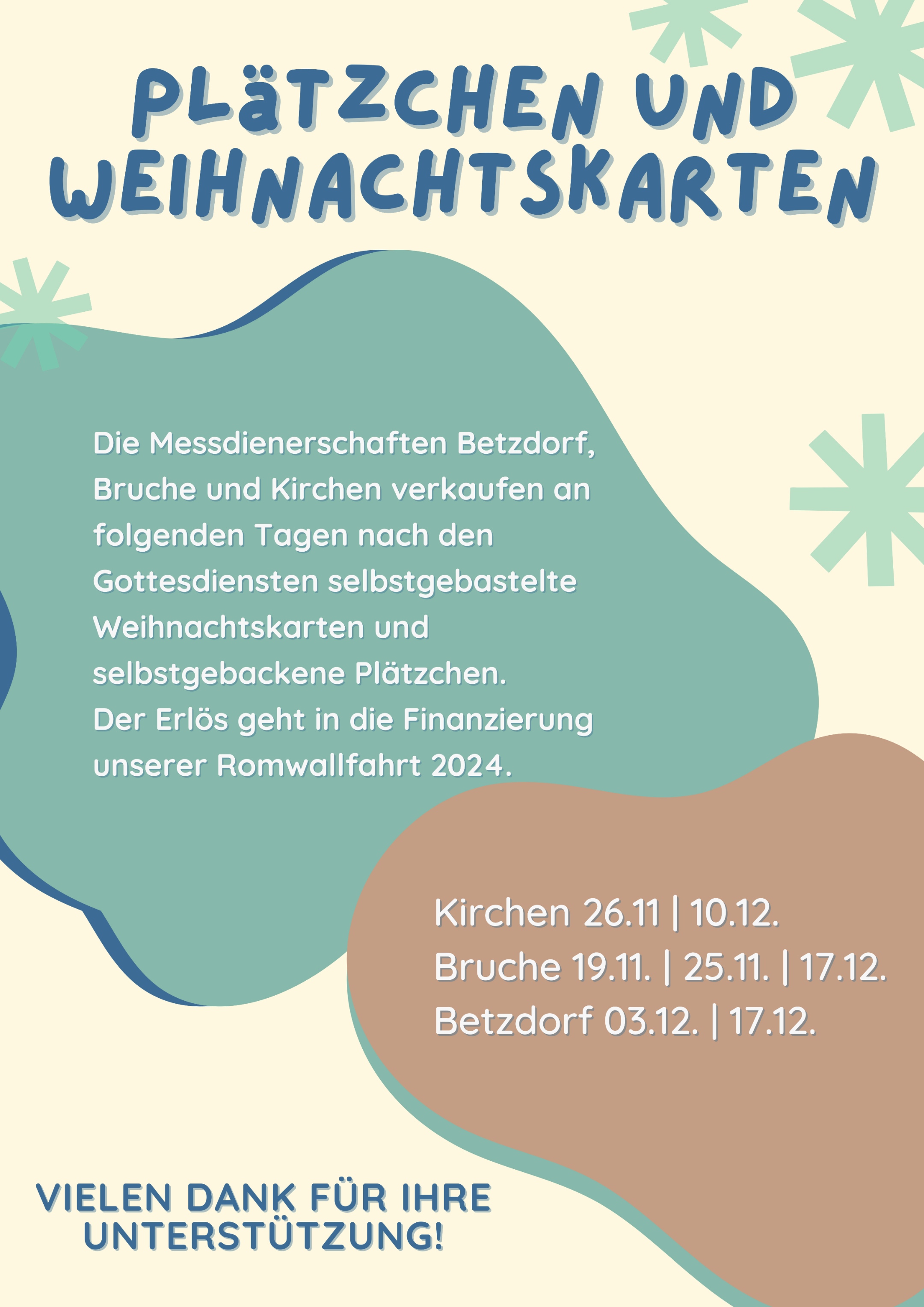 Plakat Plätzchenverkauf der Messdiener