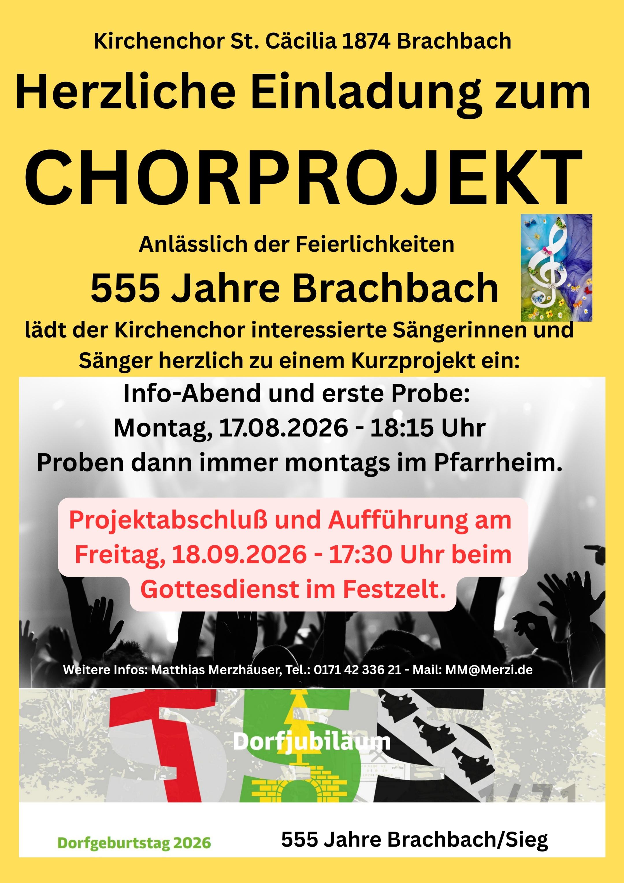 555 Jahre Brachbach - Chorprojekt