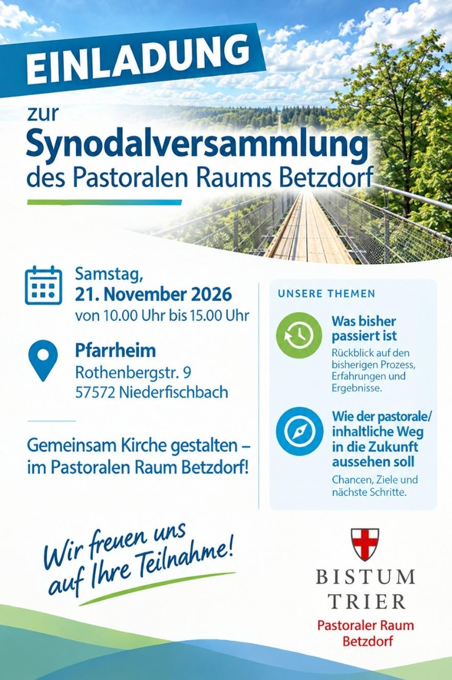 2026-11 Synodalversammlung Plakat (c) Pastoraler Raum Betzdorf KI generiert 2026-11 Synodalversammlung Plakat