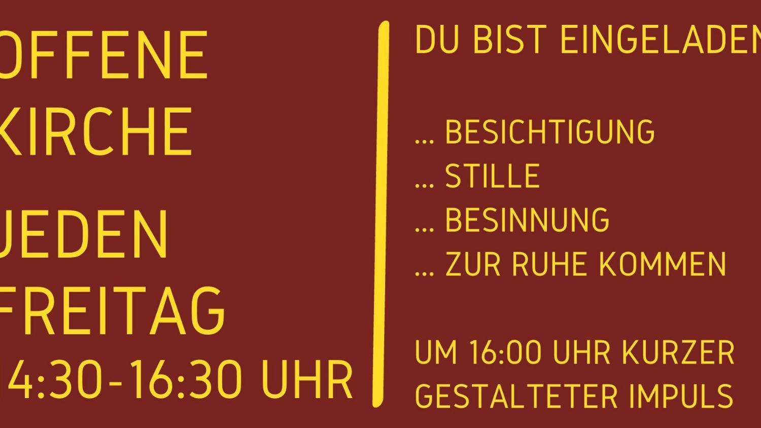 Banner offene Kirche Kirchen