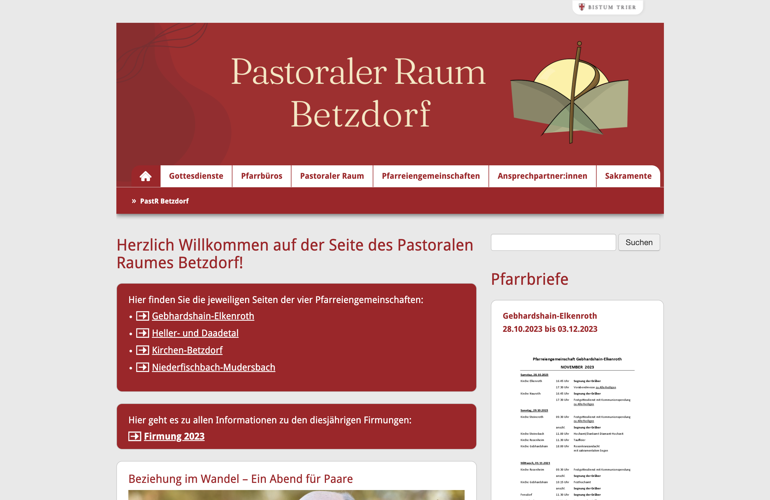 Vorherige Webseite des Pastoralen Raum Betzdorf