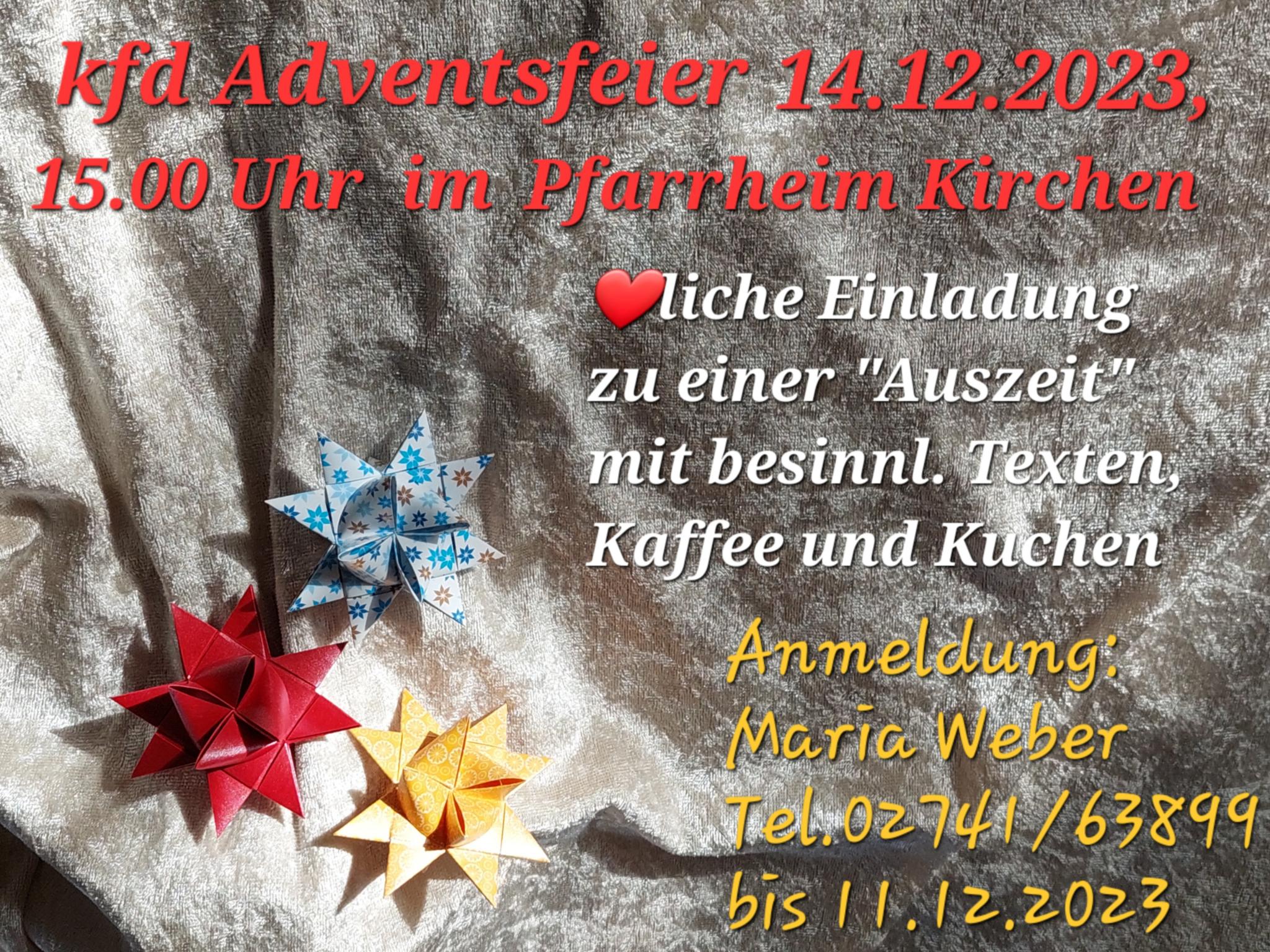 kfd Adventsfeier Kirchen 14.12.23