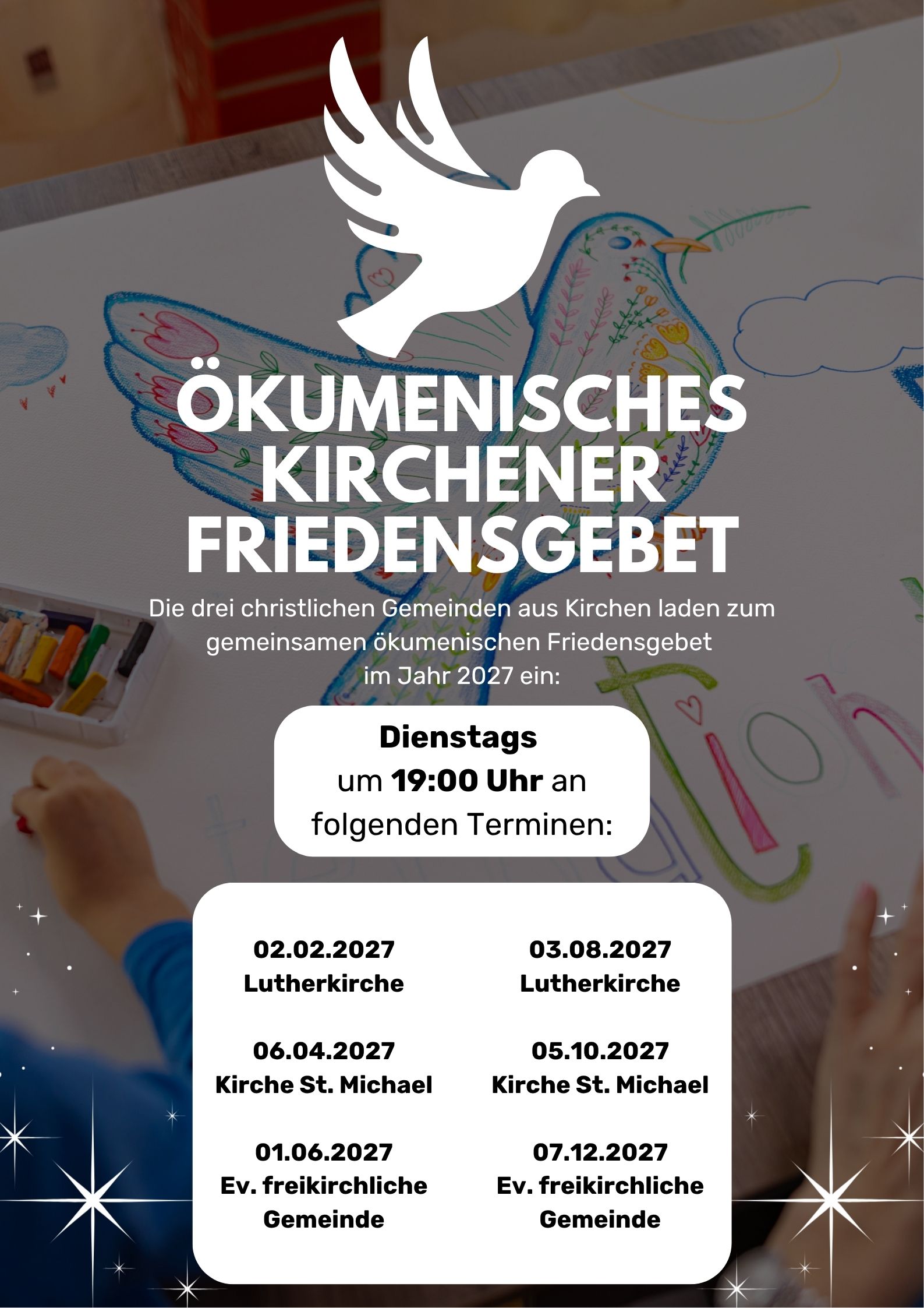 2027 Friedensgebete Kirchen Plakat