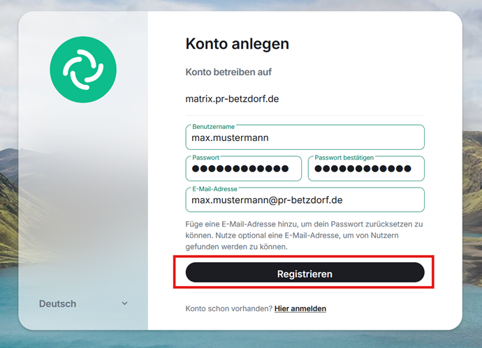 matrix_3registrieren
